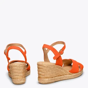 Esparto Y Alpargatas<miMaO Calpe – Cunas De Esparto Artesanal Con Tiras Y Hebilla Naranja