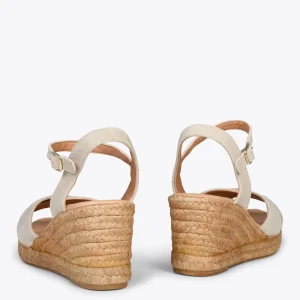 Esparto Y Alpargatas<miMaO Calpe – Cunas De Esparto Artesanal Con Tiras Y Hebilla Beige