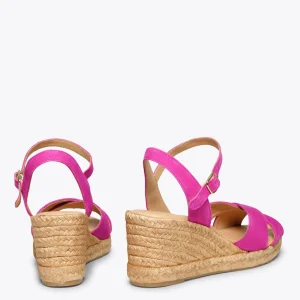Esparto Y Alpargatas<miMaO Calpe – Cunas De Esparto Artesanal Con Tiras Y Hebilla Fucsia