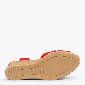 Esparto Y Alpargatas<miMaO Calpe – Cunas De Esparto Artesanal Con Tiras Y Hebilla Rojo