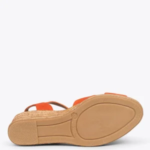 Esparto Y Alpargatas<miMaO Calpe – Cunas De Esparto Artesanal Con Tiras Y Hebilla Naranja