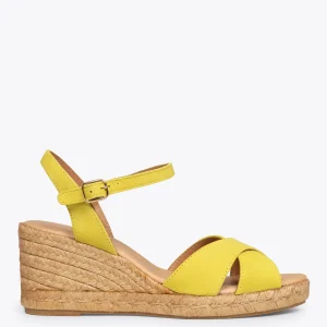 Esparto Y Alpargatas<miMaO Calpe Cuna De Esparto Artesanal Con Tiras Cruzadas Limon