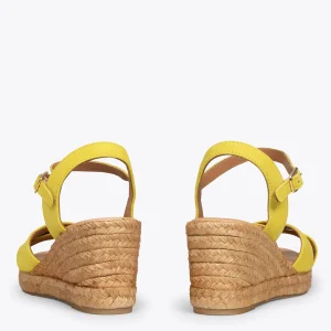 Esparto Y Alpargatas<miMaO Calpe Cuna De Esparto Artesanal Con Tiras Cruzadas Limon