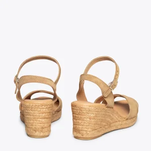 Esparto Y Alpargatas<miMaO Calpe Cuna De Esparto Artesanal Con Tiras Cruzadas Beige