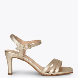 Sandalias De Tacón<miMaO Cannes Sandalias De Fiesta Tacón Recto Doradas