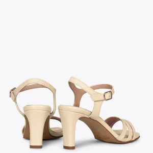 Sandalias De Tacón<miMaO Cannes Sandalias De Fiesta Tacón Recto Beige