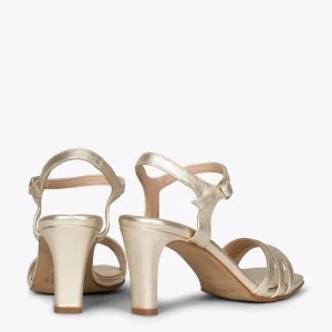 Sandalias De Tacón<miMaO Cannes Sandalias De Fiesta Tacón Recto Doradas