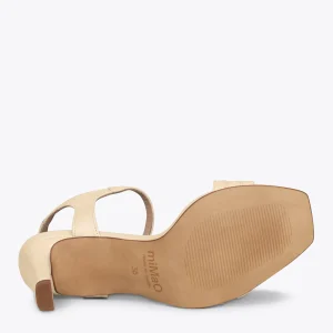 Sandalias De Tacón<miMaO Cannes Sandalias De Fiesta Tacón Recto Beige