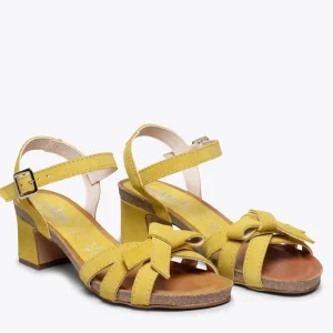 Sandalias De Tacón<miMaO Casual- Sandalia Bio Amarillo De Tacón