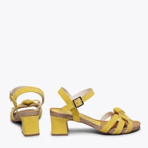 Sandalias De Tacón<miMaO Casual- Sandalia Bio Amarillo De Tacón