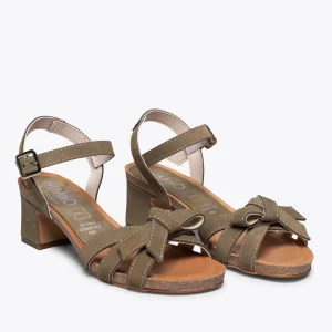 Sandalias De Tacón<miMaO Casual- Sandalia Bio Taupe De Tacón