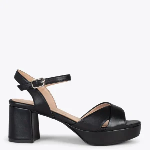 Sandalias De Tacón<miMaO Cerdena – Sandalias De Tacón Ancho Y Plataforma Negro