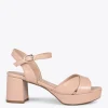 Sandalias De Tacón<miMaO Cerdena – Sandalias De Tacón Ancho Y Plataforma Nude