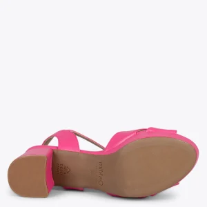 Sandalias De Tacón<miMaO Cerdena – Sandalias De Tacón Ancho Y Plataforma Rosa