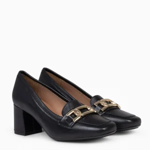 Mocasines Y Blucher<miMaO Chain – Mocasines Con Tacón Y Detalle Dorado Negro