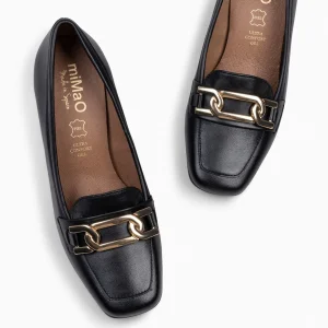 Mocasines Y Blucher<miMaO Chain – Mocasines Con Tacón Y Detalle Dorado Negro