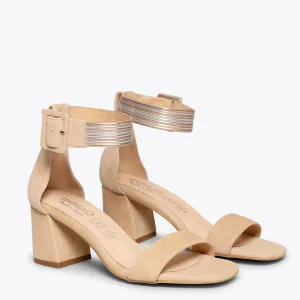 Sandalias De Tacón<miMaO Chic Sandalia Tierra Elegante Con Pulsera Metalizada