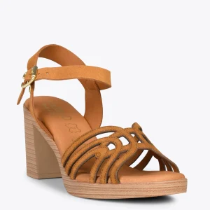 Sandalias De Tacón<miMaO Cibeles – Sandalias De Tacón Efecto Madera Whisky