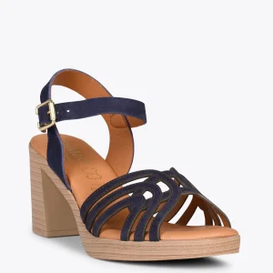 Sandalias De Tacón<miMaO Cibeles – Sandalias De Tacón Efecto Madera Marino