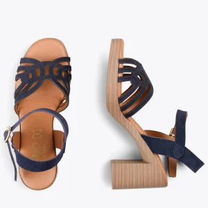 Sandalias De Tacón<miMaO Cibeles – Sandalias De Tacón Efecto Madera Marino