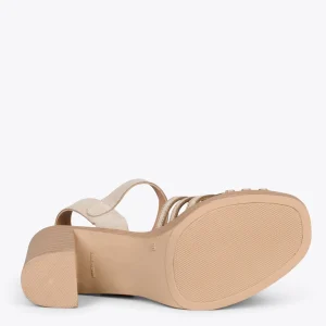 Sandalias De Tacón<miMaO Cibeles – Sandalias De Tacón Efecto Madera Taupe
