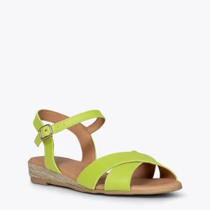 Esparto Y Alpargatas<miMaO Cies Sandalias De Esparto De Tiras Cruzadas Pistacho