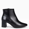 Botines De Mujer<miMaO City - Botines De Tacón Ancho Y Punta Fina Negro Napa