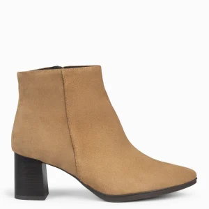 Botines De Mujer<miMaO City - Botines De Tacón Ancho Y Punta Fina Tierra De Serraje