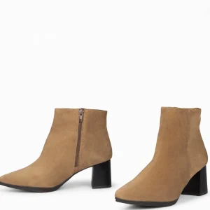Botines De Mujer<miMaO City - Botines De Tacón Ancho Y Punta Fina Tierra De Serraje
