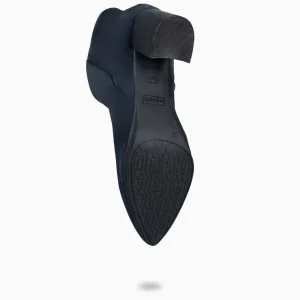 Botines De Mujer<miMaO City - Botines De Tacón Ancho Y Punta Fina Marino De Serraje