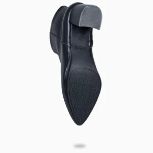 Botines De Mujer<miMaO City - Botines De Tacón Ancho Y Punta Fina Negro Napa