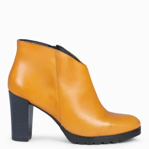 Botines De Mujer<miMaO Classic - Botines De Mujer Con Tacón Mostaza
