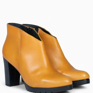 Botines De Mujer<miMaO Classic - Botines De Mujer Con Tacón Mostaza