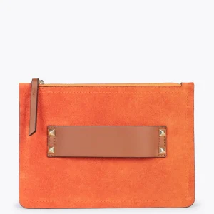 Bolsos De Mujer<miMaO Classic Bolso Bandolera De Piel Con Doble Cremallera Naranja
