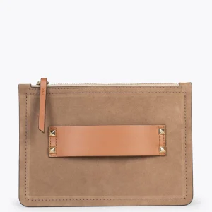 Bolsos De Mujer<miMaO Classic Bolso Bandolera De Piel Con Doble Cremallera Taupe