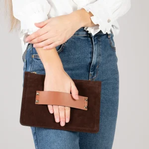 Bolsos De Mujer<miMaO Classic Bolso Bandolera De Piel Con Doble Cremallera Marron