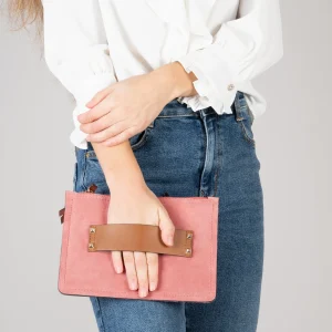 Bolsos De Mujer<miMaO Classic Bolso Bandolera De Piel Con Doble Cremallera Salmon