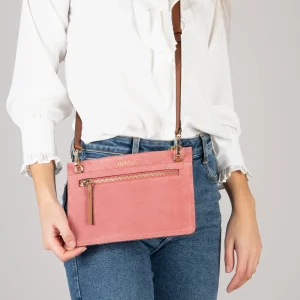 Bolsos De Mujer<miMaO Classic Bolso Bandolera De Piel Con Doble Cremallera Salmon