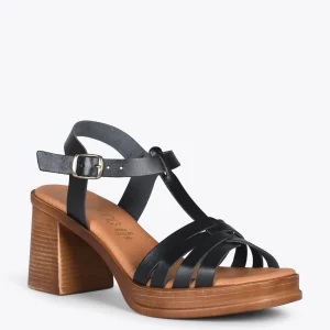 Sandalias De Tacón<miMaO Creta – Sandalia Cangrejera En "T" Negro