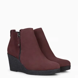 Botines De Mujer<miMaO Dakota - Botin Con Cuna Alta Burdeos