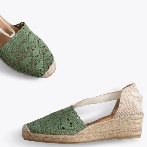 Esparto Y Alpargatas<miMaO Deia Alpargatas De Ganchillo Con Cintas Verdes
