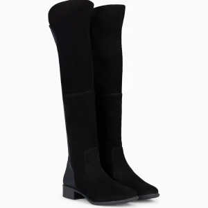 Botas<miMaO Elastica – Bota De Cana Alta De Tacón Bajo Negro