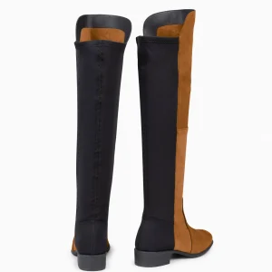 Botas<miMaO Elastica – Bota De Cana Alta De Tacón Bajo Camel
