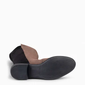 Botas<miMaO Elastica – Bota De Cana Alta De Tacón Bajo Taupe