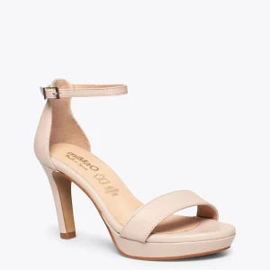 Sandalias De Tacón<miMaO Fiesta - Sandalias De Tacón Alto Y Plataforma Beige