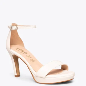 Sandalias De Tacón<miMaO Fiesta Sandalia Con Plataforma Elegante Blanco Roto