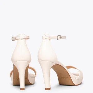 Sandalias De Tacón<miMaO Fiesta Sandalia Con Plataforma Elegante Blanco Roto