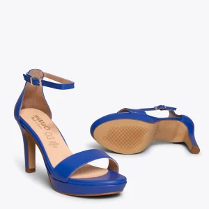 Sandalias De Tacón<miMaO Fiesta Sandalia Con Plataforma Elegante Azul Electrico