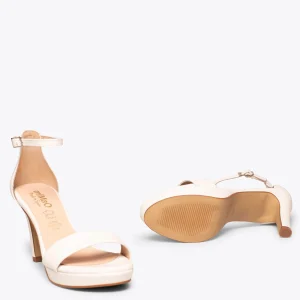 Sandalias De Tacón<miMaO Fiesta Sandalia Con Plataforma Elegante Blanco Roto