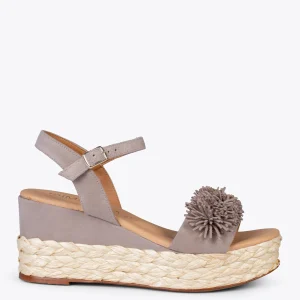Esparto Y Alpargatas<miMaO Flower – Cunas Forradas De Rafia Con Pompon Nude